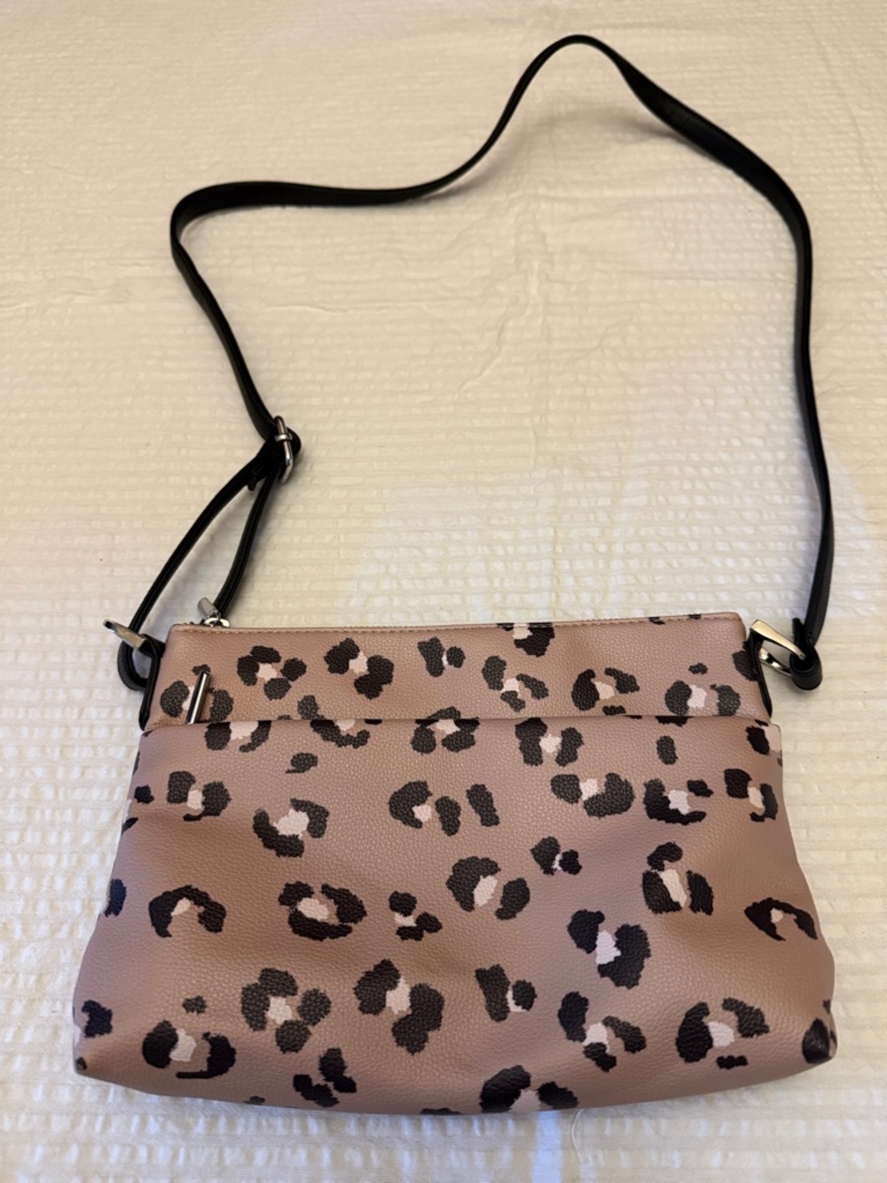 A New Day Leopard Print Crossbody Bag with Blush Pink in print - like new!